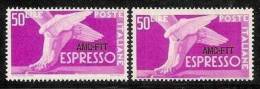 1952 Italia Italy Trieste A  ESPRESSO DEMOCRATICA 50 Lire 2 Serie MNH** EXPRESS - Eilsendung (Eilpost)