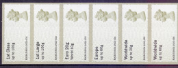 Great Britain 2013 Post & Go Machin 1st To Worlwide 60g. T.IIIA Strip Of 6 - Post & Go Stamps