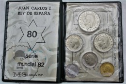 Spain Juan Carlos I Mint Coins 1982 FIFA World Cup Set - 100, 50, 25, 5, 1, Pesetas & 50 Cts. By Spanish Royal Mint - Münz- Und Jahressets