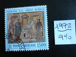 Vatican - Année 1992 - Noël - 1500 Lires - Y.T. 940 - Oblitéré - Used - Gestempeld - Oblitérés