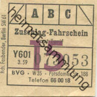 BVG - Berlin Potsdamer Str. 188 - Zuschlag-Fahrschein 1959 - Europe
