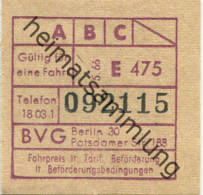 BVG - Berlin Potsdamer Str. 188 - Fahrschein 1966 - Europe