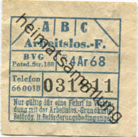 BVG - Berlin Potsdamer Str. 188 - Arbeitslosen-Fahrschein 1958 - Europe