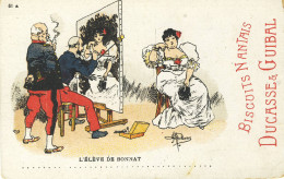 CPA(militaria Humoristique)  L ELEVE DE BONNAT  (illustrateur Guillaume)( Pub Biscuits Nantais Ducasse Et Guibal) - Guillaume