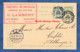 Carte Commerciale Précurseur - JEUMONT / ERQUELINNES - Transport International / Agence En Douane G. LAMBERT - 1904 - Jeumont