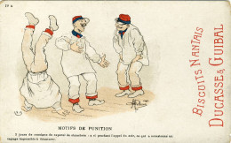 CPA(militaria Humoristique)  MOTIFS DE PUNITION  (illustrateur Guillaume)( Pub Biscuits Nantais Ducasse Et Guibal) - Guillaume