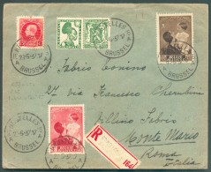 Lettre Recommandée Avezc Bel Affranchissement (MONTENEZ - 35 C. Sceau De L'Etat Publicité Loterie Nationale  - Astrid Et - 1921-1925 Montenez Pequeño