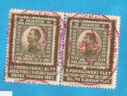 1921 SCOUTS KOENIGREICH JUGOSLAVIJA JUGOSLAWIEN RRR FALCONS-SCOUTS SPECIAL CANCELLED OSIJEK VIDOVDAN TEXST LATINICA RRR - Used Stamps