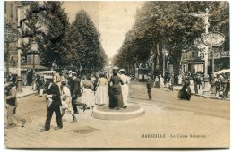 - MARSEILLE - Le Cours Belsunce, Publicité Alcazar, Léon DOUX, Tramway, Cliché Peu Courant, TBE, Scans. - Canebière, Centre Ville