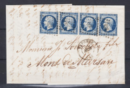 France Lettre LAC Bande N° 14Aa Bleu Foncé. N° 14 - 1849-1850 Ceres