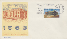 Enveloppe FDC   1er  Jour   ESPAGNE   EUROPA    1969 - 1969