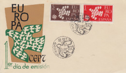 Enveloppe  FDC   1er  Jour   ESPAGNE   Paire  EUROPA    1961 - 1961