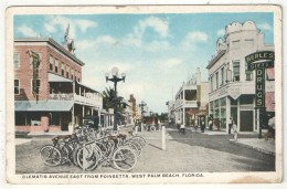 Clematis Avenue East From Poinsetta, West Palm Beach, Florida - Bicycle Rack - Berle´s Drugs - Palm Beach