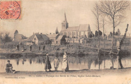 02-GUISE-PAYSAGE DES BORDS DE L'OISE , EGLISE SAINT MEDARD - Guise