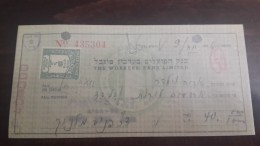 Israel-the Workers Bank Limited-(number Chek-435304)-(40lirot)-1946 - Israël