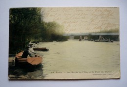 95 - BUTRY - Les Bords De L'Oise Et Le Pont De MERIEL -pêcheurs En Barque - Butry