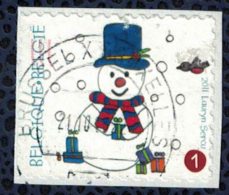 Belgique 2011 Oblitéré Rond Used Snowman Noël Bonhomme De Neige Sur Fragment - Used Stamps