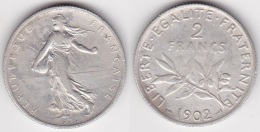 2 FRANCS SEMEUSE 1902 En ARGENT (voir Scan) - I. 2 Francs