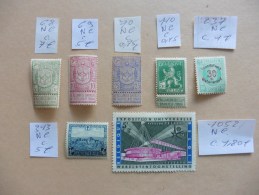 Belgique :7  Timbres Neufs  Charnière - Collections