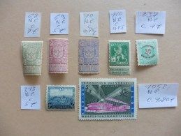 Belgique :7  Timbres Neufs  Charnière - Colecciones