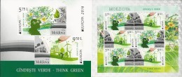 MOLDAVIA/ MOLDOVA/ MOLDAWIEN -  EUROPA 2016 -" ECOLOGIA - EL PENSAMIENTO VERDE - THINK GREEN".- CARNET Con HOJITA BLOQUE - 2016