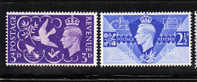 Great Britian 1946 Peace Issue Return To Peace At Close Of WWII Dove MNH - Neufs