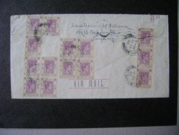 HONG KONG - LETTER SENT TO BRAZIL WITH 14 STAMPS 10 CENTS (LACK 1 STAMP) IN 1949 - Covers & Documents