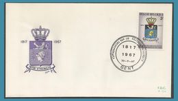 Belgique 1967 1434 FDC Armoiries Université De Gand Oblitération 150e Verjaring Van De Rijksuniversiteit Gent - 1961-1970