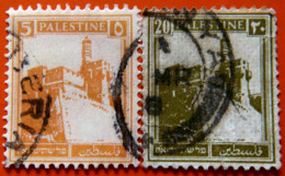 PALESTINE 1927 5m,20m Citadel USED - Palestina