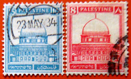 PALESTINE 1927 8m,15m Mosque Of Omar USED - Palestina