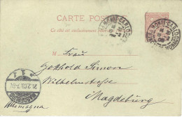 MONACO --- MONTE CARLO --- ENTIER  POSTAL --- CARTE POSTALE --- 10 C. Rouge ( Vert ) ALBERT 1er Pour MAGDEBURG - Postal Stationery
