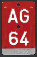 Velonummer Aargau AG 64 - Nummerplaten