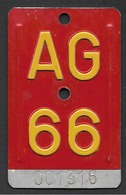 Velonummer Aargau AG 66 - Plaques D'immatriculation