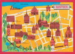 216325 /  Rostock - MAP CITY , LANGE STRASSE , KROPLELINER STR.  ... Germany Allemagne Deutschland - Rostock