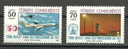 Turkey; 1983 50th Anniv. Of The Turkish State Civil Aviation - Unused Stamps