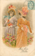 Illustrateurs - Illustrateur - Fleurs - Femme - Chapeaux - Femmes Avec Chapeau - état - 1900-1949
