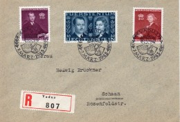 Liechtenstein Lettre Recommandée Vaduz 1943 - Brieven En Documenten