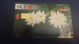 Sri Lanka-(sri09)- White Lotus-flowers)-(rs.200)-used Card+1card Prepiad Free - Sri Lanka (Ceylon)