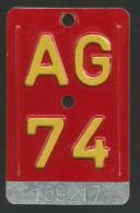 Velonummer Aargau AG 74 - Number Plates