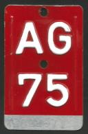 Velonummer Aargau AG 75 - Nummerplaten