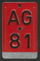 Velonummer Aargau AG 81 - Number Plates