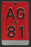Velonummer Aargau AG 81 - Nummerplaten