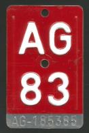 Velonummer Aargau AG 83 - Number Plates