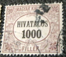 Hungary 1921 Official 1000f - Used - Dienstzegels