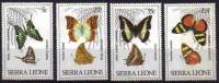SIERRA LEONE Papillons. (Yvert N° 450/53) Neuf Sans Charniere **. MNH - Butterflies