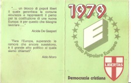 TESSERA DEMOCRAZIA CRISTIANA   1979 - COMITATO PROVINCIALE REGGIO CALABRIA - Cartes De Membre
