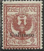 COLONIE ITALIANE EGEO 1912 CALINO CALIMNO 2 CENTESIMI 2c MNH - Aegean (Calino)