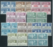 British Antarctic Territory 1963 QEII Definitive Short Set Of 10 To 1/- Plane MNH Blocks Of 4 - Neufs