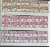 British Antarctic Territory 1963 QEII Definitives 1d To 1/- Imprint & Plate # Strips Of 10 MNH , 1 X 1/- Stamp Missing - Neufs
