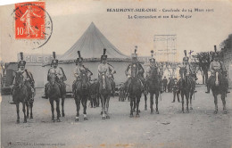 95-BEAUMONT-SUR-OISE-  CALVALCADE DU 24 MARS 1912-  LE COMMANDANT ET SON ETAT MAJOR - Beaumont Sur Oise